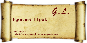Gyurana Lipót névjegykártya